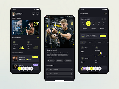Fitness App fitness app fitness app design fitness tracker gym app ios mobile app design mvp react native ui uidesin ux uxdesign workout yoga