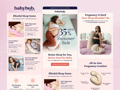 Pregnancy Care Brand Email Design campaign design dtc ecommerce email design email marketing email template figma email klaviyo newsletter design newsletter email pregnancy brand shopify ui design