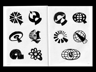 "Q" Sketches branding concepts design dribbble graphic design lettermark logo logo design q sketchbook study symbol vector