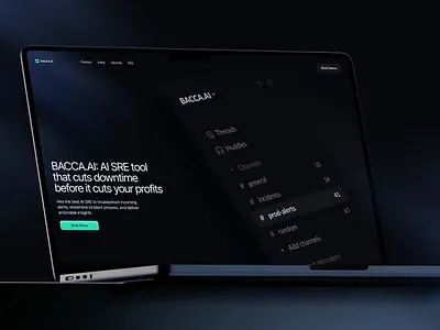 AI Landing page website design SRE Showreel ✦ Bacca ai animation design interaction landing page motion graphics service site startup ui ux web design website