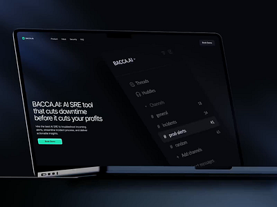 AI Landing page website design SRE Showreel ✦ Bacca ai animation design interaction landing page motion graphics service site startup ui ux web design website