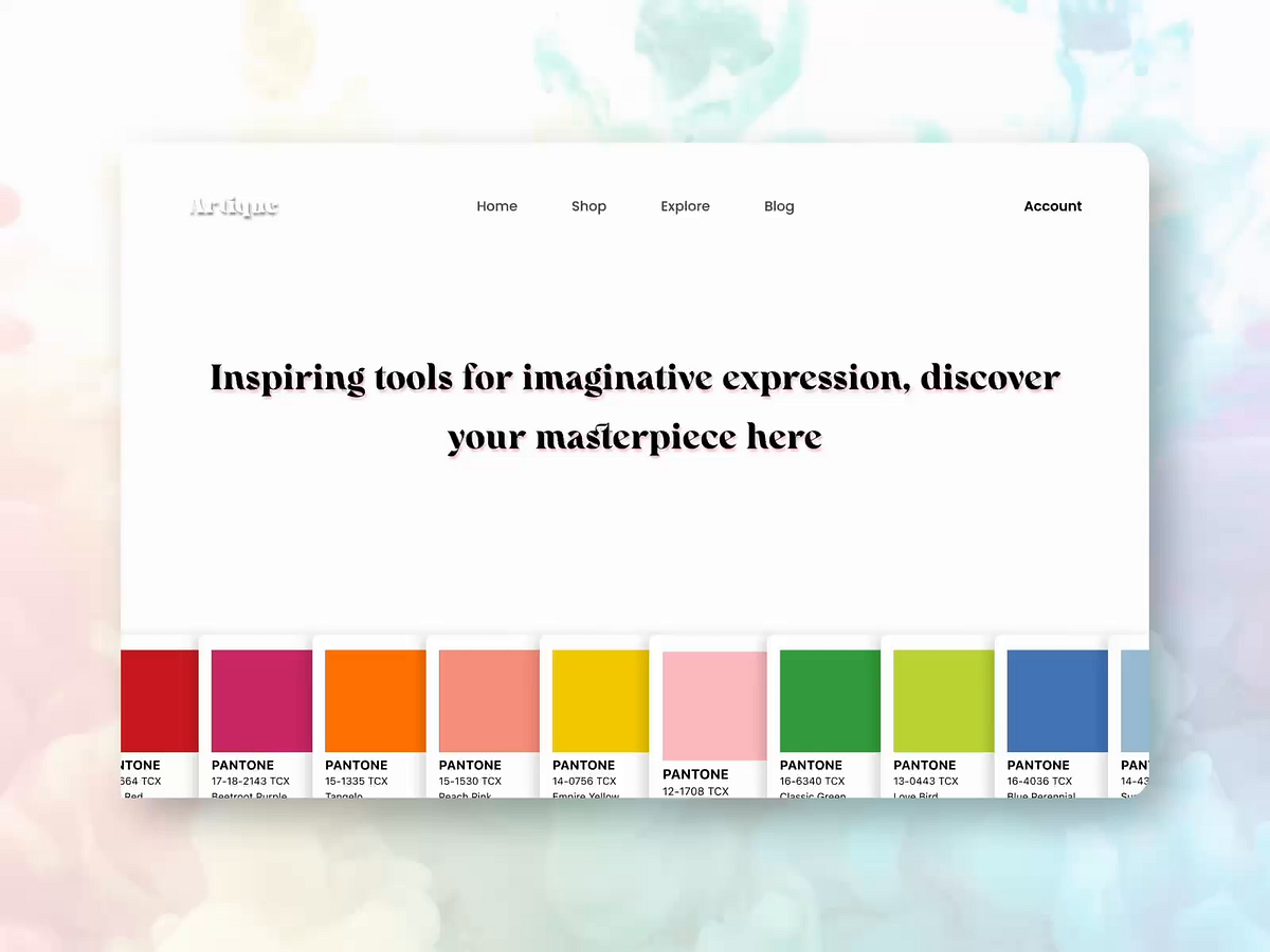 Design a colorful homepage for a new art supplies shop. by Dribbble on