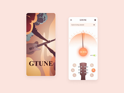 Legend-Inspired Guitar Tuner app apps design graphic design guitar musicapp guitar tuner illustration interface mobile app music music app tuner ui ux