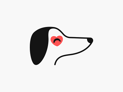 Love Puppy! brand branding dog happy heart icon illustration line art logo logo design love mark minimal pet puppy saluki symbol