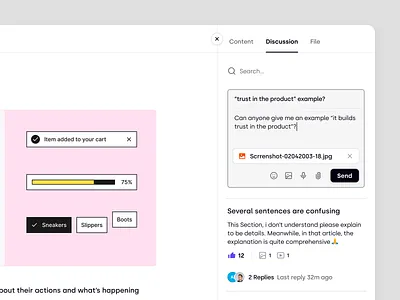 Trenning: Learners Reviewing and Discussing e-Learning Materials dashboard discussion panel e learning education education platform feedback learning management system learning material lms online course online learning product design saas saas design student app training ui ux web design