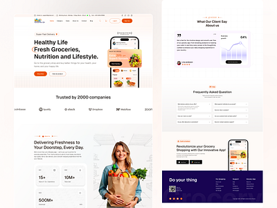 Grocery Landing page cleanui creativedesign dailyui designsystem ecommercedesign figmadesign fooddelivery greendesign groceryapp grocerystore landingpage minimaldesign modernui onlinestore responsivedesign shoppingapp uiinspiration uiux uxdesign webdesign