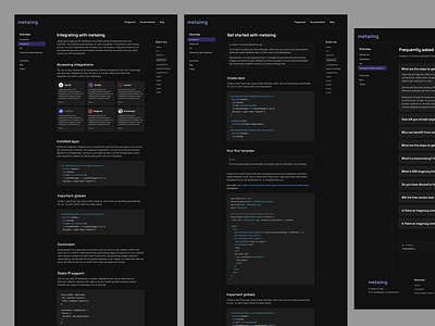 metaimg Documentation Pages agency agency landing page ai website best landing page design branding dark website design developer site documentation faq homepage homepage design landing page logo metaimg sass homepage sass product page design sass website ui website design