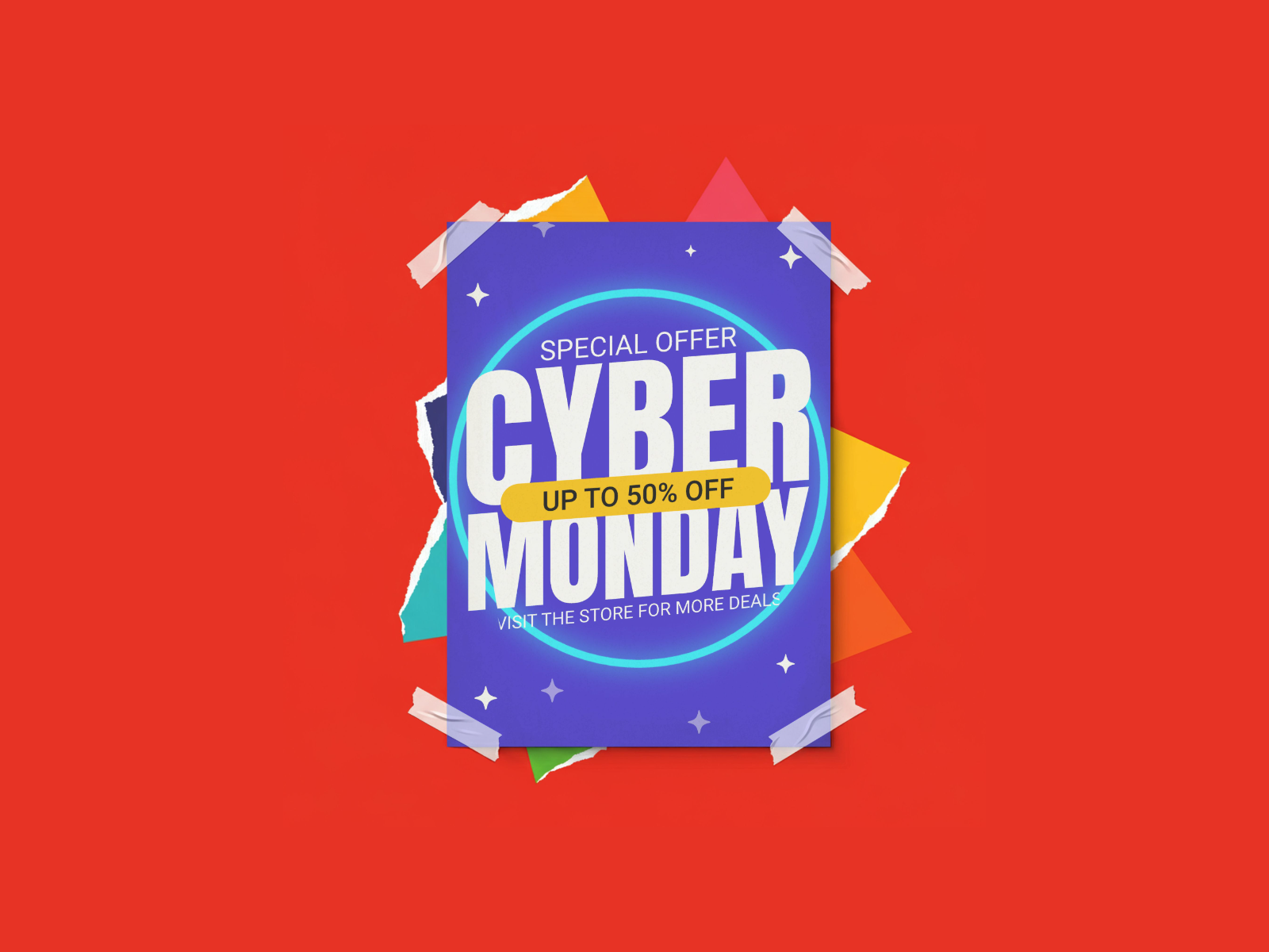 Cyber Monday Special Offer – Modern Minimalist Poster Design web banner