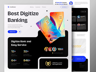 KredMaster - Digital Banking Landing Page Design bank card banking app digital banking finance finance app financial financial technology fintech home page interaction landing page money motion motion graphics ui ux web web design website website design