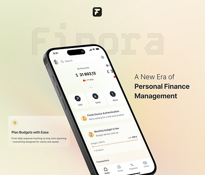 Finora finance mobile app financ app finance mobile mobile app motion product design ui ux