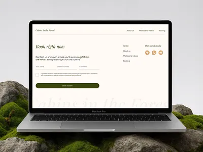 Footer design for the landing page of eco-hotel application form design eco hotel footer form hotel recording form ui ux web web design