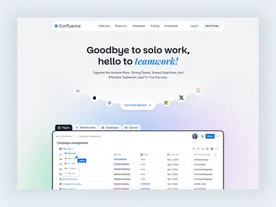 Confluence Hero Section Revamp bento clean design confulence hero hero section hero section redesign home page landing page design responsive landing page saas saas design saas landing page template ui design visual design website website design
