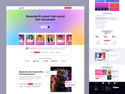 Seken - Ai ai voice generator Website | Landing Page ai branding chatgpt clean content generator creative design design agency graphic design illustration image generator landing page minimal tech text generator text to image text to voice ui voice generator website