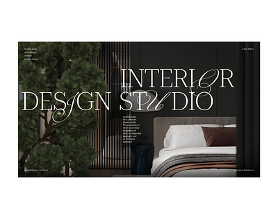 Landing page Interior design studio branding design development site graphic design illustration interior stugio logo site ui vector website