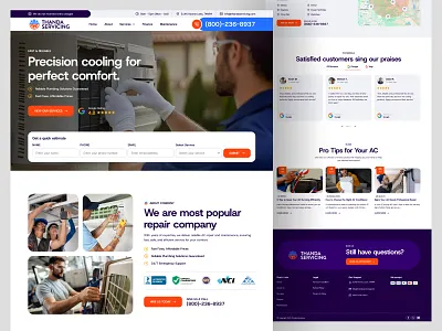 Thanda - High Converting AC Servicing Landing Page ac cleaning ac maintenance ac repair ac servicing air conditioning appliance repair cooling service home service hvac repair hvac website landing page repair landing repair service repair website service booking service landing service website uiux design web design website