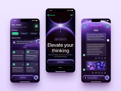 Mobile design for AI-Powered Productivity Tools app app design application application design design interface ios app ios app design mobile mobile app mobile app design product service startup ui ux