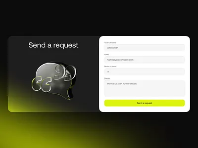 Contact Form UI – Gradient Background, Glassmorphism, UX Design 3d bright contact form contact us form graphic design illustration minimal modern product design ui ui design ui ux user experience user interface ux ux design web design website yellow