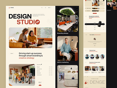 Denge - Design Studio Website | Landing Page artwork branding brandingagency clean creative design designcommunity designer designlife designstudio figma design illustration interiordesign landingpage logo marketing studio minimal productdesign ui design website