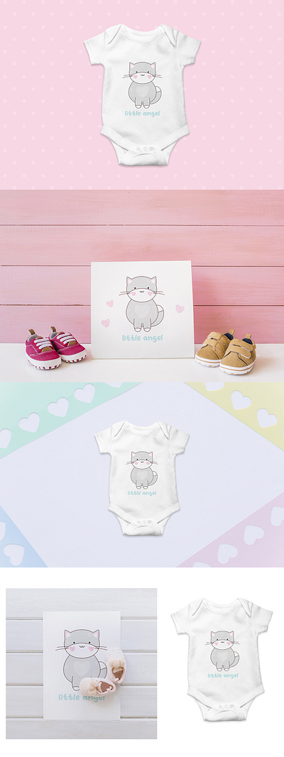 Cute kitten design for kids apparel apparel baby animals cat character design childish cute design graphic design illustration kids fashion kitten