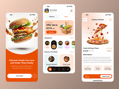 Food Delivery Mobile App app app design branding delivery delivery app design food food app food delivery food delivery mobile app foodie health iso mobile mobile app mobile delivery restaurant ui uiux ux
