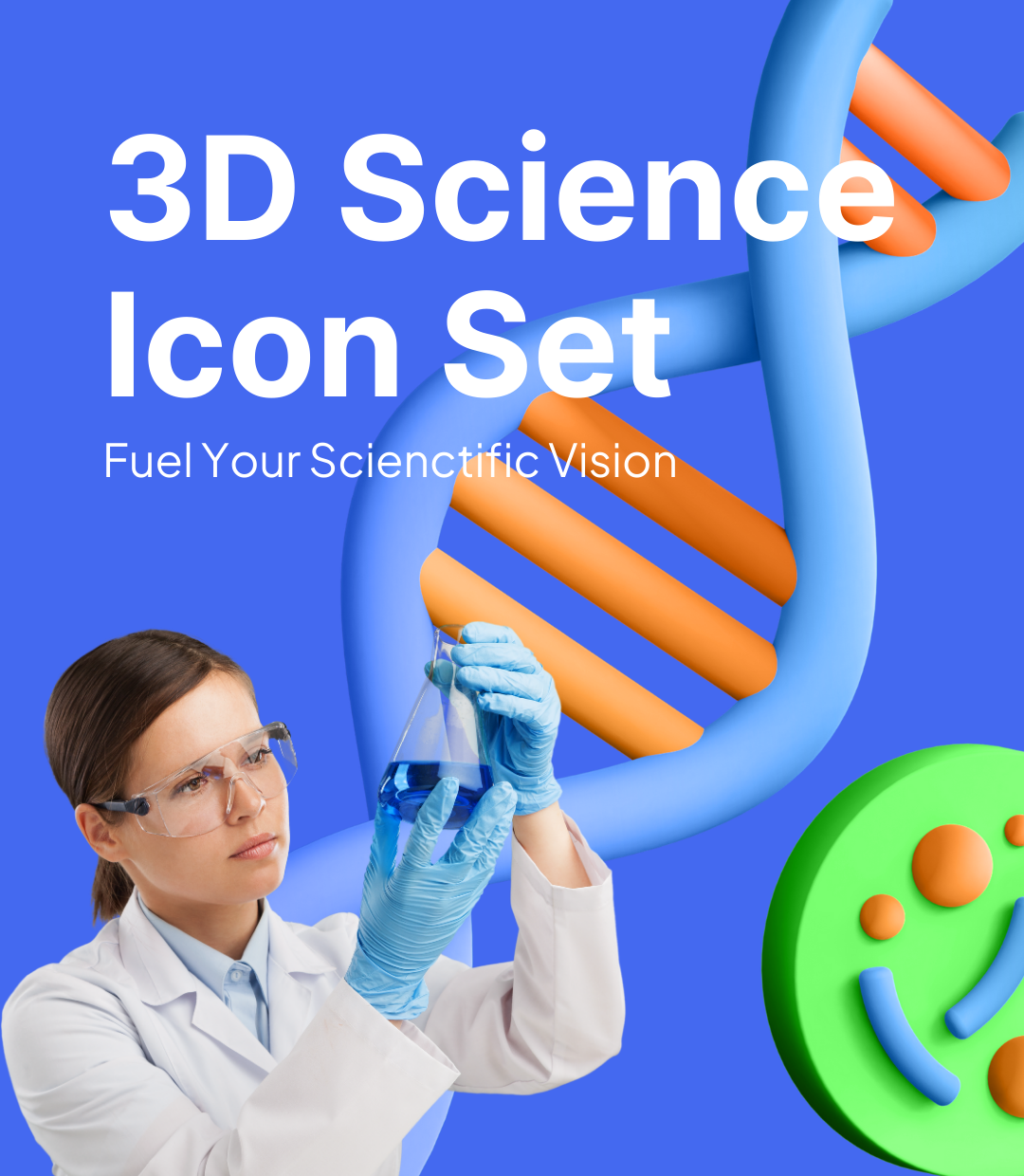 3D Science Icon Set 3d branding design graphic design illustration