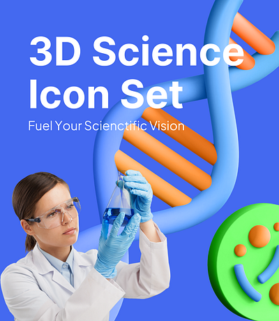 3D Science Icon Set 3d branding design graphic design illustration