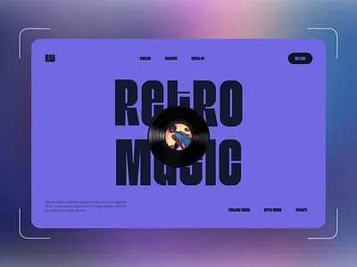 Retro Music Vinyl Corporate site | Web&Motion Design animation design figma motion music ui