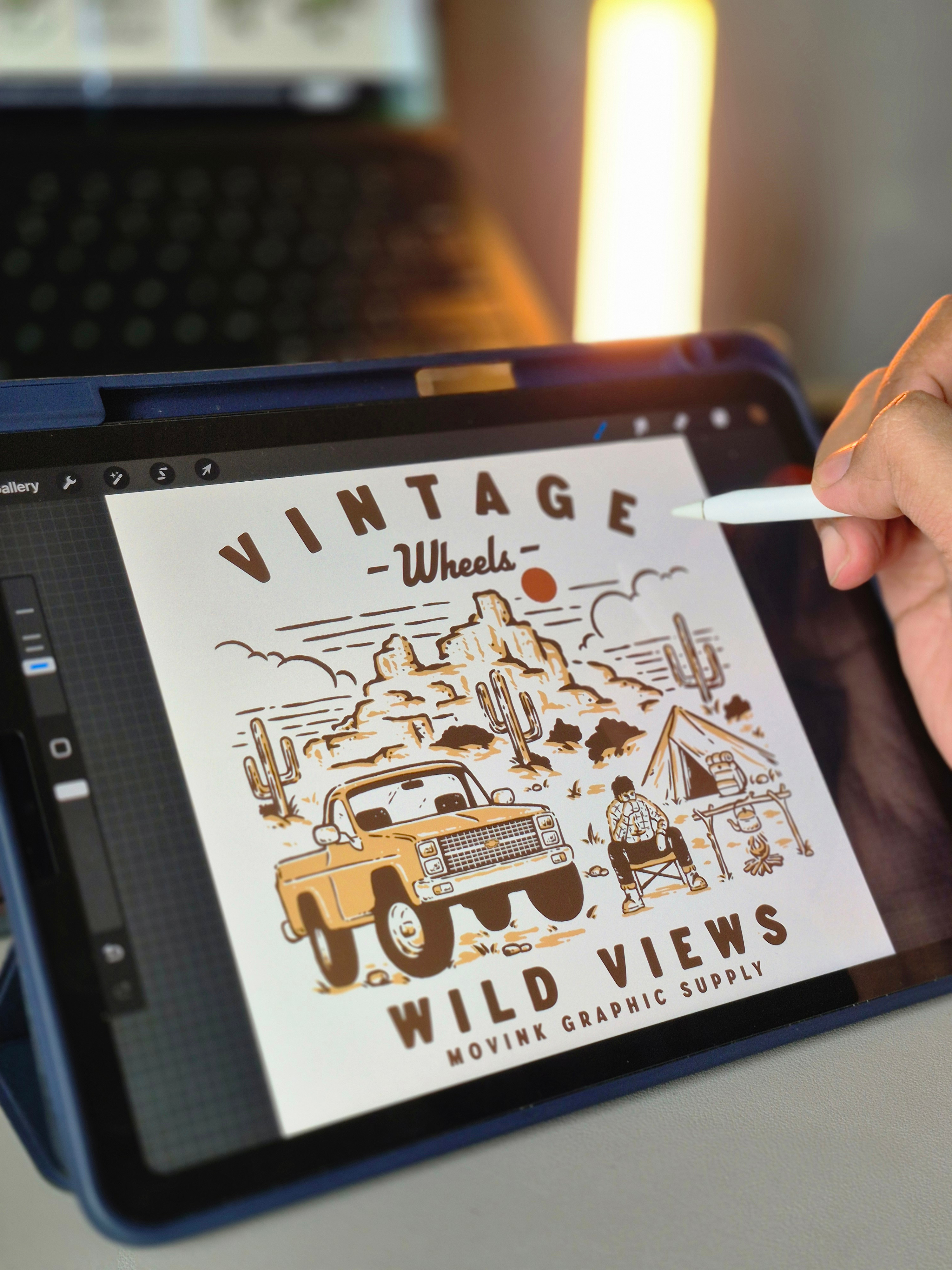 Vintage Wheels Personal Project branding desert design graphic design illustration logo mountain nature outdoor pickup truck ui ux vector vintage