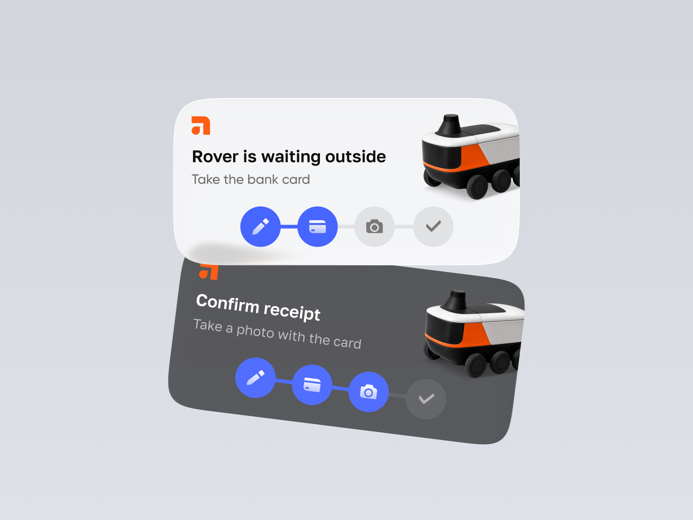 Live Activity — Bank Card Delivery clean delivery design dynamic island graphic design ios design live activity minimalism mobile design rover simple ui uiux widget