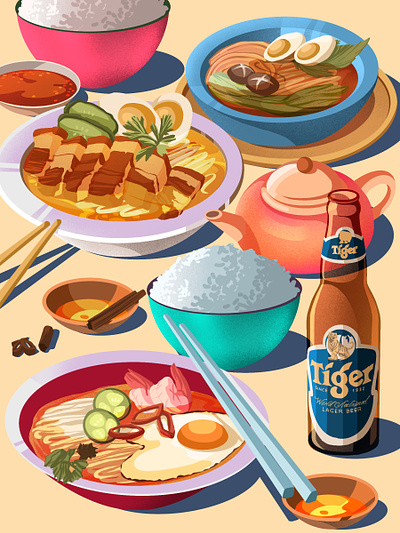 Thai food beer drinks food foods noodles ramen rice shrimp soup