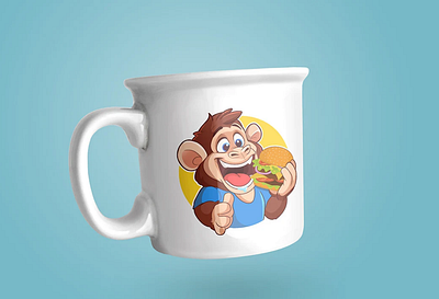 Hungry monkey with hamburger 3d abrang animation branding cartoon cartoon character design design character fiverr graphic design graphicart illustration logo motion graphics ui