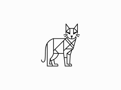 Line Art Cat Logo abstract branding cat design emblem feline geometric icon identity illustration kitty lines logo mark modern pet premium symbol vector vet