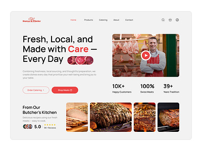 Fresh & Local— Butcher Shop Website UI Design best ui ux designer best website butcher shop ui choton99design design e commerce ui figma design food website graphic design landign page landing page design local business website prototyping responsive website ui designer uiux design ux designer visual design web design wireframing