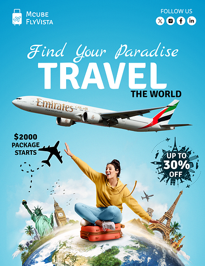 Travel – Adventure & Tourism Poster Design 3d animation branding design figma graphic design illustration logo ui wanderlust marketing design website