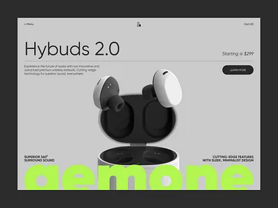 Hyphony: Landing page concept accessories branding clean earphone graphic design landing page layout minimal minimal layout minimalist modern design music product typographic ui ui design ux web design website