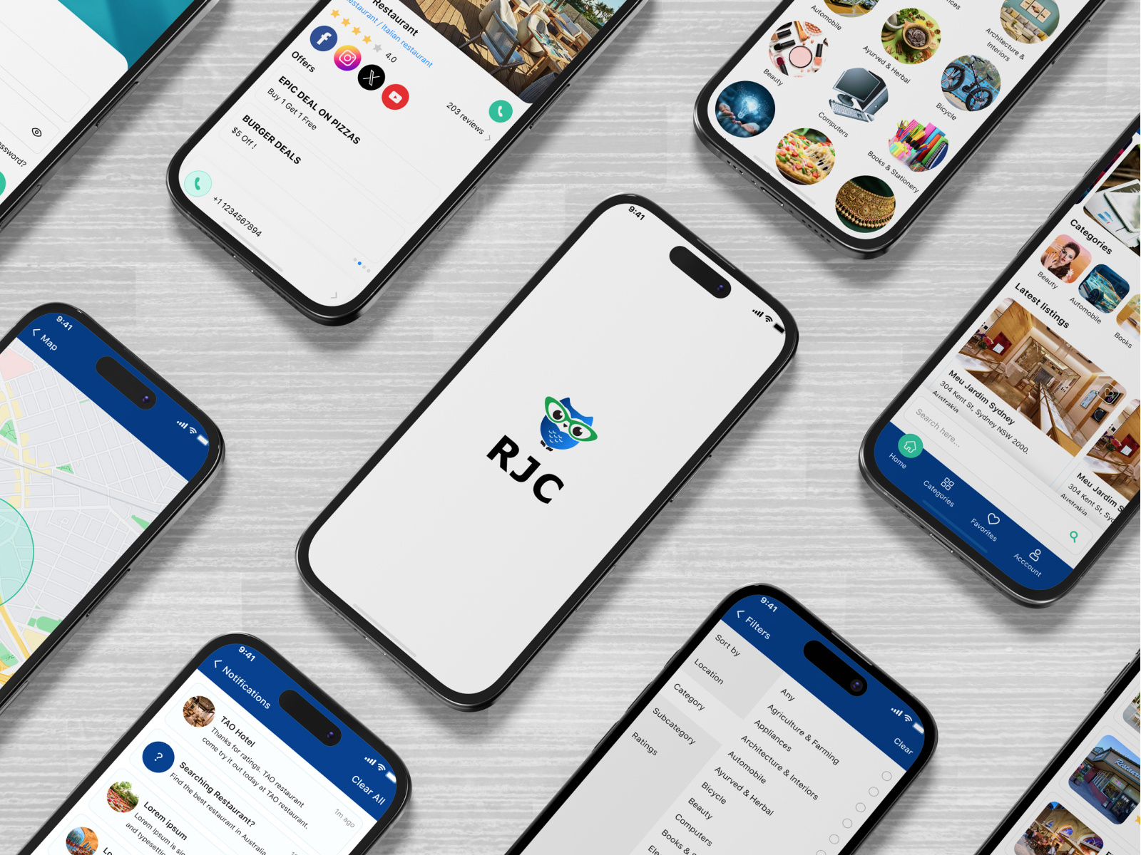 RJC App | Business & Service Directory app design app development business finding app directory app mobile app serch store uiux