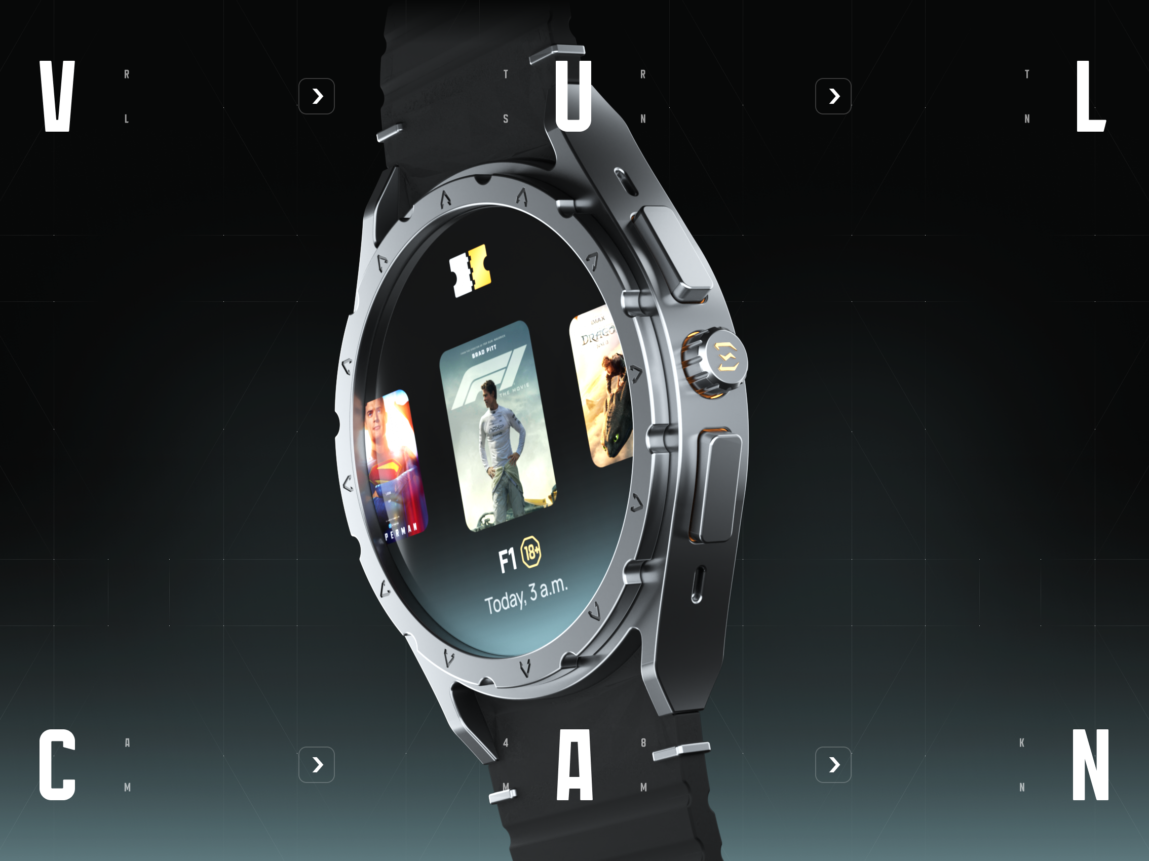 Vulcan - AI Smart Watch 3d ai app cinema f1 movie nfc os qr code smart watch ticket