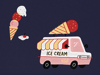 Ice Cream Essential cartoon cute design embroidery food graphic design ice cream illustration joyful minimal playful simple sweet