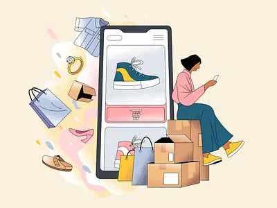 Online Shopping character design design illustration product ui vector webdesign