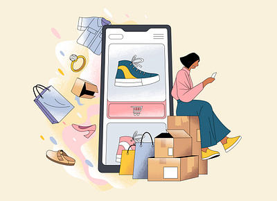 Online Shopping character design design illustration product ui vector webdesign