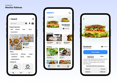 Cooking Assistant App UI Design app app design branding cooking app design cooking assistant app food recipe app graphic design ui ux