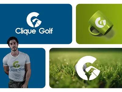 CLIQUE GOLF brand identity brand logo branding c logo cg logo design eye catching logo g logo golf club logo golf logo graphic design logo minimal minimalist logo modern modern logo professional logo sports logo typography unique logo