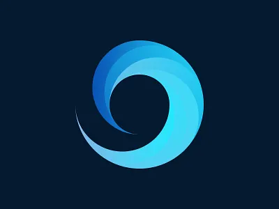 Wave logo beach brand circle logo modern ocean sea simple water wave