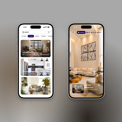 Augmented Reality Apartment Rental Mobile App apartment app augmented reality branding design rental ui uidesign uiux userexperience ux