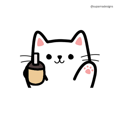 Mascot design for bubble tea shop (weekly warm-up) 🧋🐾🎨 3d animation branding graphic design logo motion graphics