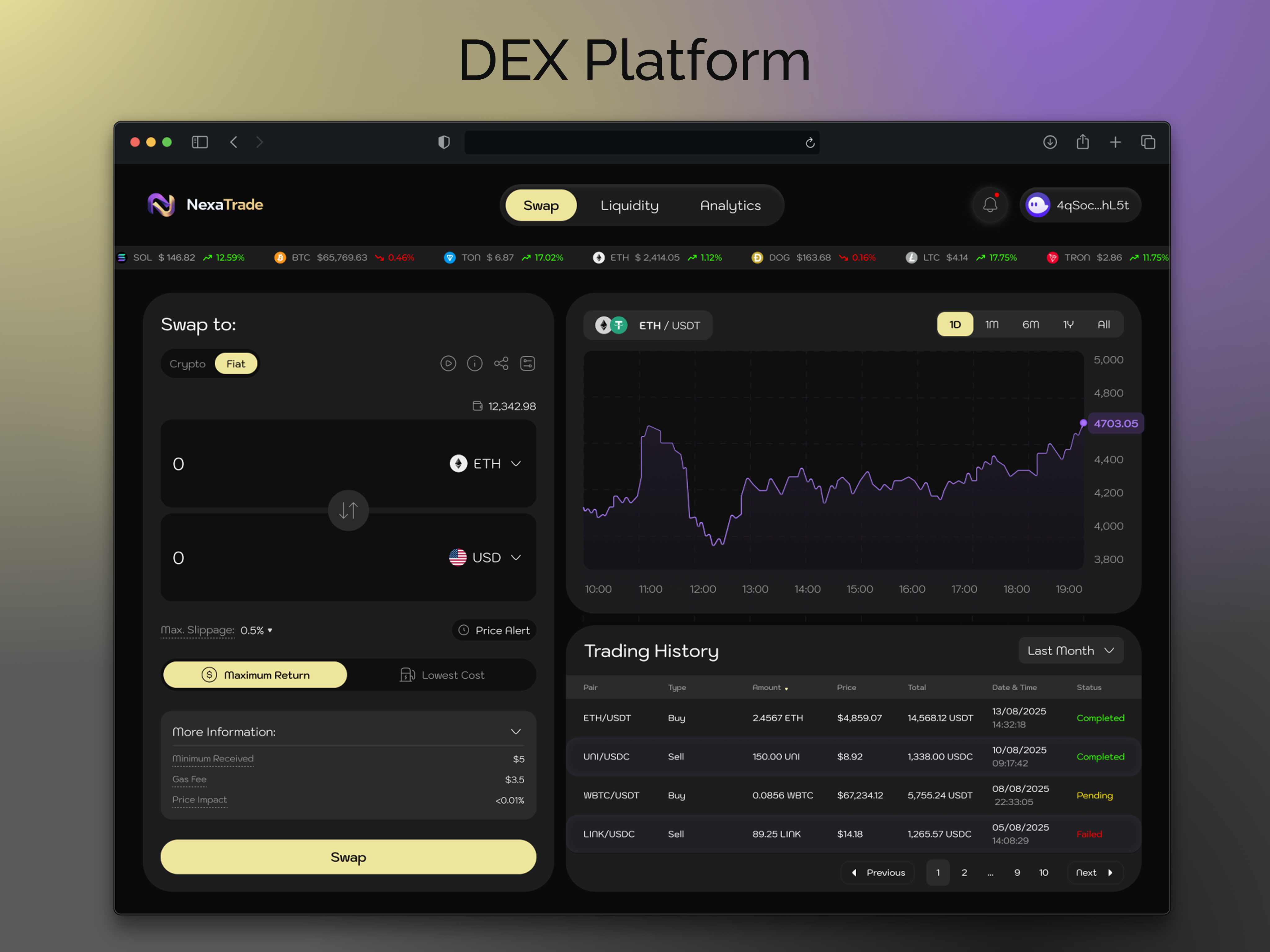 DEX platform dex fintech graphic design illustration ui ux