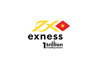 Exness Vietnam - 1 Trillion Trading Volume Milestone Logo achievement branding candlestick celebration finance fintech investment logo design logomark milestone trading