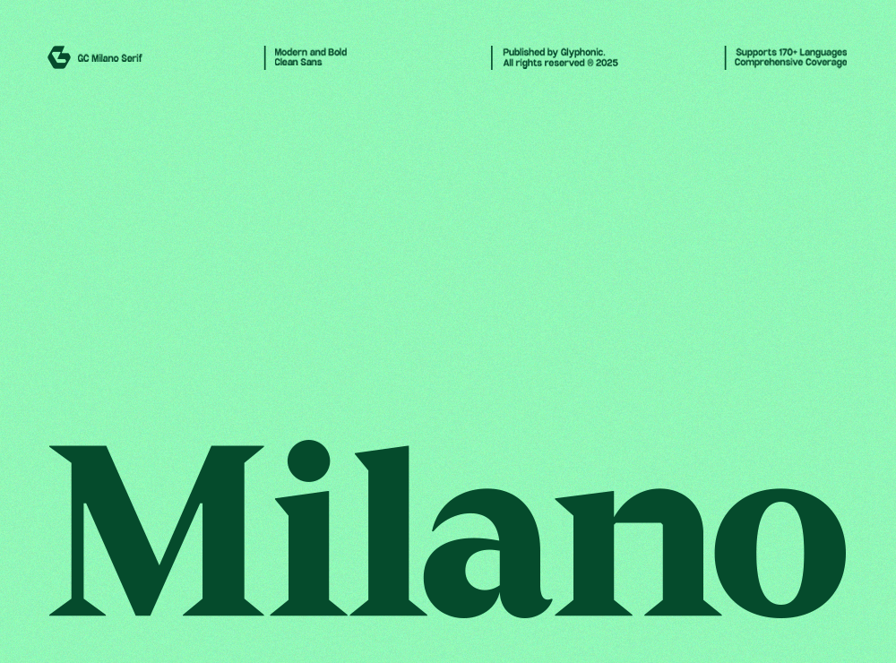 GC Milano – Strong Serif Elegance branding clean design display elegant font font glyph glyphonic graphic design logotype modern poster typeface typography