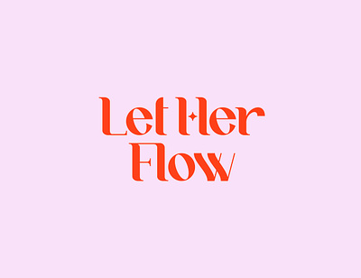 LetHerFlow - Retro Women Wellness Logo abstract feminine feminine logo her logo logo design retro retro logo wellness logo woman woman logo wordmark wordmark logo