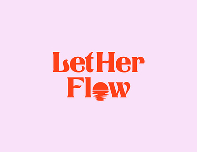 LetHerFlow - Retro Women Wellness Logo feminine feminine logo flow flow logo logo logo design retro retro logo text logo wellness logo woman woman logo women women logo wordmark wordmark logo